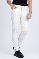 Barabas Wholesale Men's PU Leather Shiny Stretch Casual Pants 4CP100 White