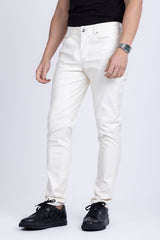 Barabas Wholesale Men's PU Leather Shiny Stretch Casual Pants 4CP100 White