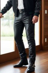 Barabas Men's Shiny Textured Premium Stretch Pants 4CP20 Black