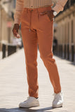 Barabas Men's Adjustable Waistband Drawstring Linen Pants 4CP30 Taupe