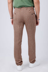 Barabas Men's Wool Texture Stretch Waist Dress Pants 4CP33 Coffee