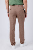 Barabas Men's Wool Texture Stretch Waist Dress Pants 4CP33 Coffee