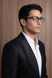 Barabas Wholesale Men's Geometric Beads Shawl Lapel Blazer 4EBL48 Charcoal