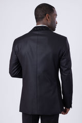 Barabas Wholesale Men's Geometric Beads Shawl Lapel Blazer 4EBL48 Black