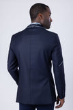 Barabas Wholesale  Men's Geometric Beads Shawl Lapel Blazer 4EBL48 Navy Blue