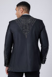 Barabas Wholesale Men's Rhinestone Crystals Geometric Shawl Lapel Blazer 4EBL51 Grey