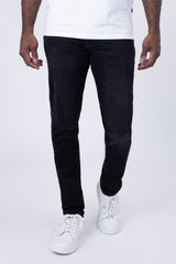 Barabas Men's Solid Color Mid-Rise Slim-Fit Denim Jeans 4JE13 Black