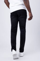 Barabas Men's Solid Color Mid-Rise Slim-Fit Denim Jeans 4JE13 Black