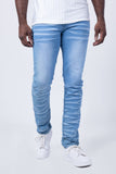 Barabas Men's Wholesale Washed Bottom Crumpled Effect Premium Denim Jeans 4JE14 Light Blue