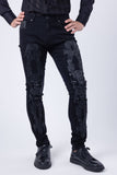 Barabas Wholesale Men's Studded Stretchable Denim Solid Color Jeans 4JER01 Black