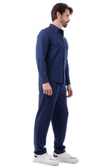 BARABAS Men's Loungewear Stretch Leisure 2-piece set 4JJ24 Navy