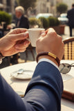 Barabas Wholesale Unisex Braided Leather Magnetic Closure Bracelets 4LB02 Coffee