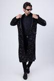 Barabas Wholesale Men's Sequin Pattern Blazer Long Blazer 4LBL50 Black