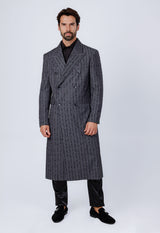 Barabas Wholesale Men's Rhinestone Pattern Long Coat Blazer 4LBL55 Grey