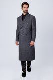 Barabas Wholesale Men's Rhinestone Pattern Long Coat Blazer 4LBL55 Charcoal