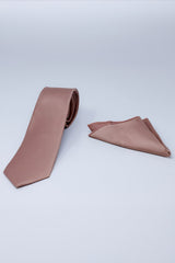 Barabas Wholesale Men's Solid Color Shiny Satin Luxury Formal Necktie 4NT01 Dusty Pink