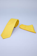 Barabas Wholesale Men's Solid Color Shiny Satin Luxury Formal Necktie 4NT01 Lemon