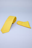 Barabas Wholesale Men's Solid Color Shiny Satin Luxury Formal Necktie 4NT01 Lemon