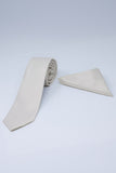 Barabas Wholesale Men's Solid Color Shiny Satin Luxury Formal Necktie 4NT01 Off White