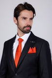 Barabas Wholesale Men's Solid Color Shiny Satin Luxury Formal Necktie 4NT01 Rust