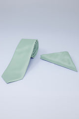 Barabas Wholesale Men's Solid Color Shiny Satin Luxury Formal Necktie 4NT01 Sage Leaf