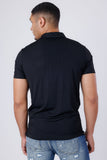 Barabas Men's Geometric Stretch Geometric Design Polo Shirts 4P26 Black