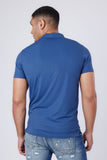 Barabas Men's Geometric Stretch Geometric Design Polo Shirts 4P26 Light Blue