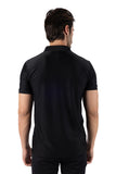 Barabas Men's Wholesale Striped Solid Color Stretch Luxury Polo Shirts 4P30 Black