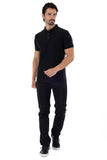 Barabas Men's Wholesale Striped Solid Color Stretch Luxury Polo Shirts 4P30 Black