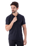 Barabas Men's Wholesale Striped Solid Color Stretch Luxury Polo Shirts 4P30 Black