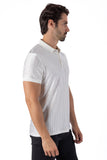 Barabas Men's Wholesale Striped Solid Color Stretch Luxury Polo Shirts 4P30 White