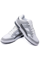 Barabas Wholesale Men's Premium Running Multicolor Leather Sneakers 4SK01 Light Grey