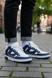Barabas Wholesale Men's Premium Running Multicolor Leather Sneakers 4SK01 Navy Light Grey