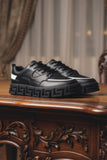 Barabas Wholesale Men's Premium Greek Key Pattern Walking Sneakers 4SK03 Black
