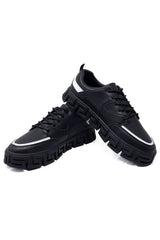 Barabas Wholesale Men's Premium Greek Key Pattern Walking Sneakers 4SK03 Black