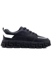 Barabas Wholesale Men's Premium Greek Key Pattern Walking Sneakers 4SK03 Black