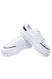 Barabas Wholesale Men's Premium Greek Key Pattern Walking Sneakers 4SK03 White