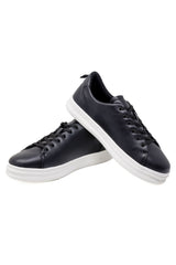 Barabas Wholesale Men's Checkered Pattern Premium Leather Sneakers 4SK04 Black