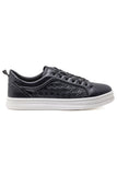 Barabas Wholesale Men's Checkered Pattern Premium Leather Sneakers 4SK04 Black