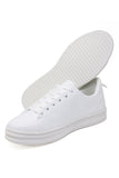 Barabas Men's Wholesale  Checkered Pattern Premium Leather Sneakers 4SK04 White