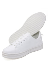 Barabas Wholesale Men's Checkered Pattern Premium Leather Sneakers 4SK04 White