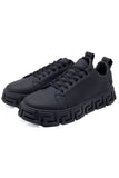 Barabas Wholesale Men's Premium Greek Key Pattern Sole Sneakers 4SK06 Black