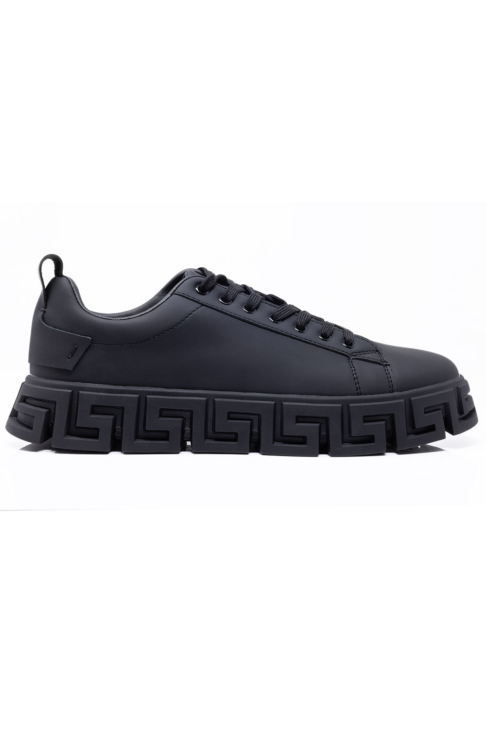 Barabas Wholesale Men's Premium Greek Key Pattern Sole Sneakers 4SK06 Black