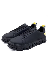 Barabas Wholesale Men's Premium Greek Key Pattern Sole Sneakers 4SK06 Black Gold