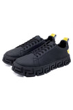 Barabas Wholesale Men's Premium Greek Key Pattern Sole Sneakers 4SK06 Black Gold