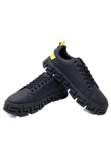 Barabas Wholesale Men's Premium Greek Key Pattern Sole Sneakers 4SK06 Black Gold