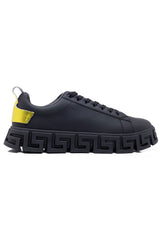 Barabas Wholesale Men's Premium Greek Key Pattern Sole Sneakers 4SK06 Black Gold