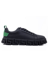 Barabas Wholesale Men's Premium Greek Key Pattern Sole Sneakers 4SK06 Black Green