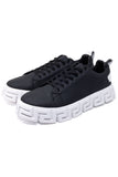 Barabas Wholesale Men's Premium Greek Key Pattern Sole Sneakers 4SK06 Black White