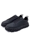 Barabas Wholesale Men's Premium Greek Key Pattern Sole Sneakers 4SK06 Black Silver